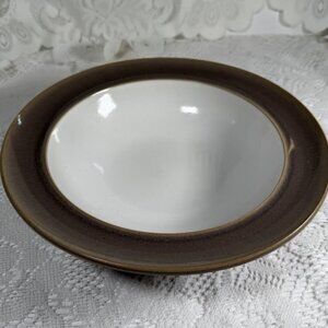 DENBY LANGLEY “Truffle” Gourmet Bowl - Brown Rim & Back, White Center, England